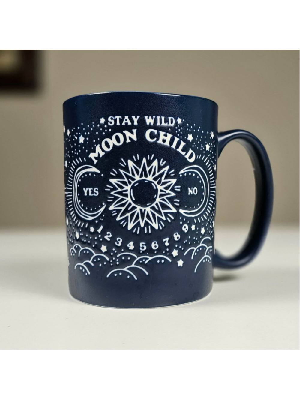 Wandering Moon Celestial Mug Navy Stay Wild Moon Child Oracle Witchy Coffee Cup